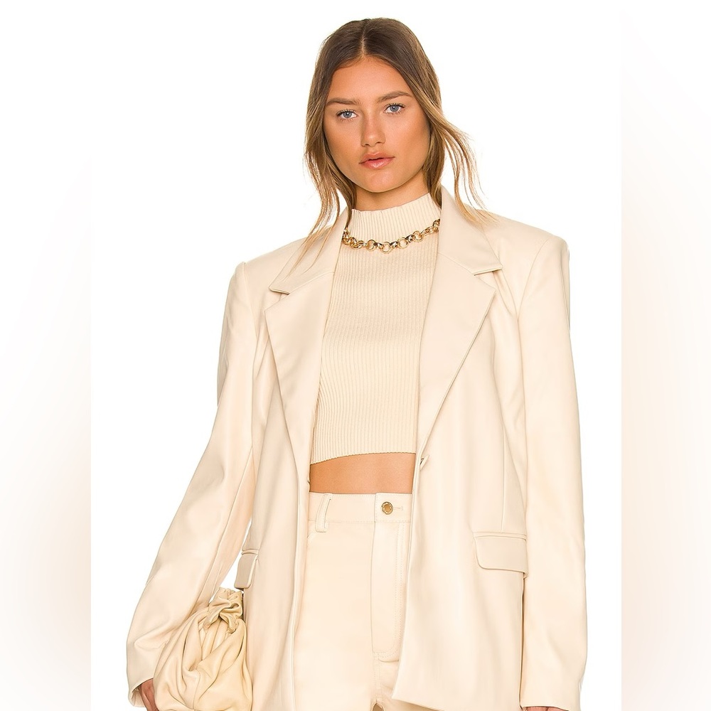 WeWoreWhat Vegan Leather Blazer jacket